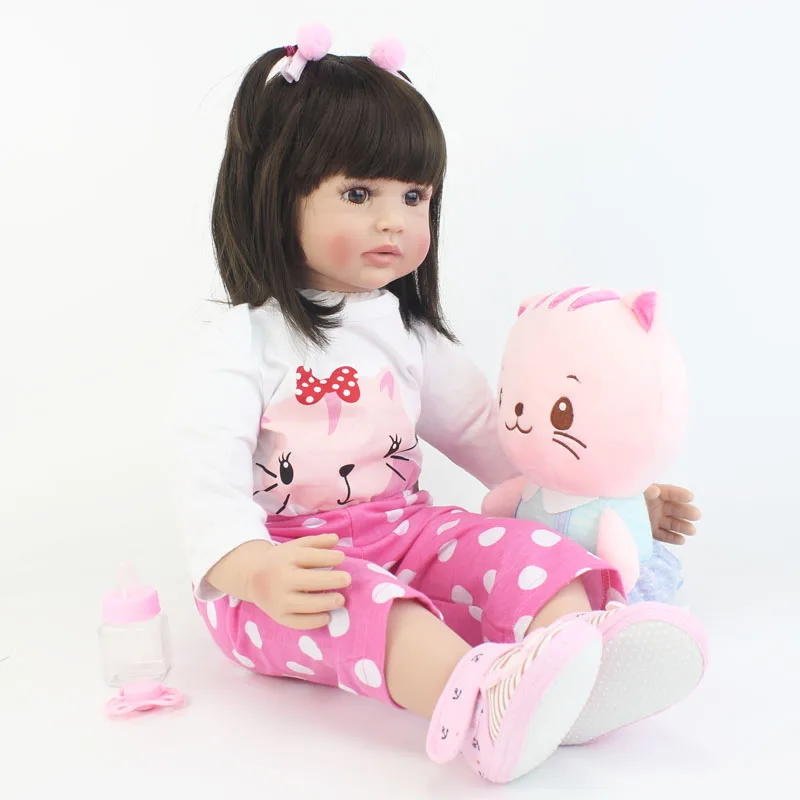 60 см большой Размеры Мягкий силиконовый винил Reborn Baby Doll принцессы малыша живой Bebe