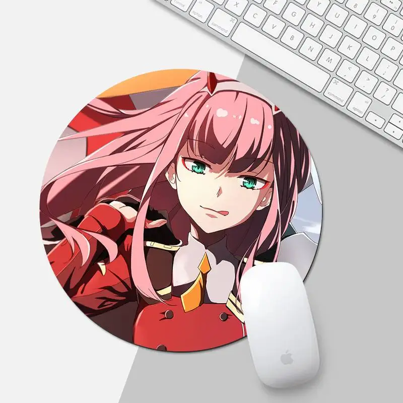 

zero two darling Locking Edge Mouse Pad Game Round Non-slip Cushion
