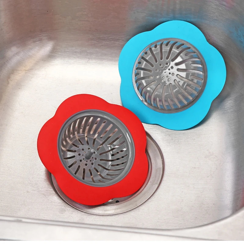 

4pcs Flower Shape Kitchen Sink Strainer Waste Collector Shower Drain Hole Filter Trap Kitchen Bathroom Accessories