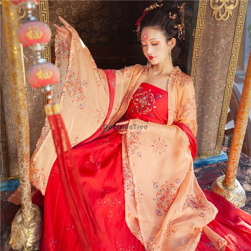 

2022 traditional chinese hanfu costume girls hanfu fairy dress oriental costume folk dance ancient oriental performance costume
