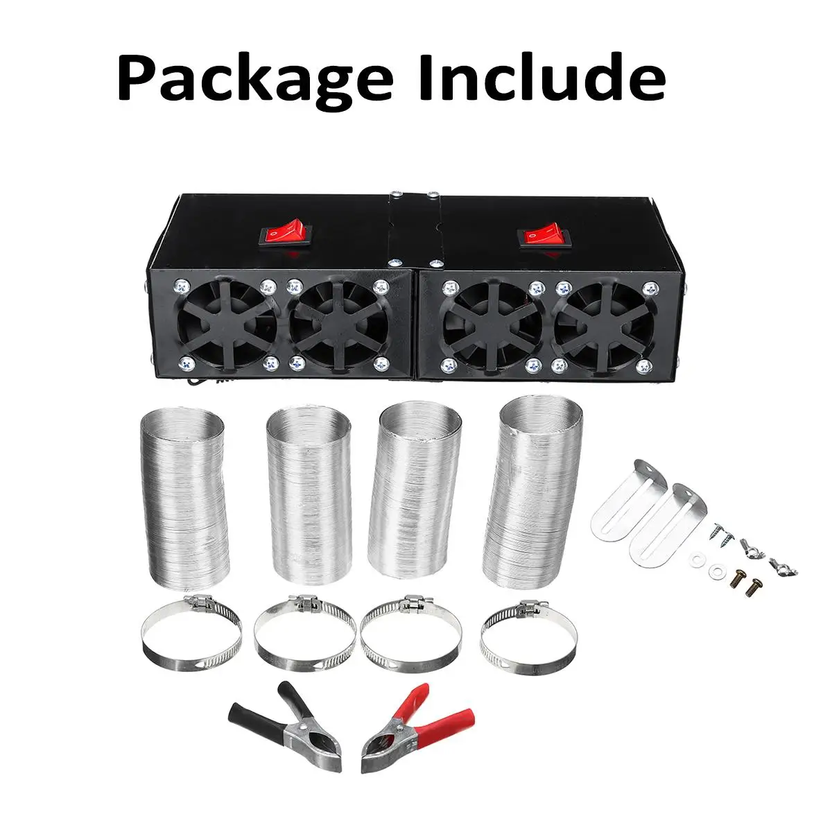 

1600W 12V/24V Car Heater Fast Heating Air Fan Parking Heater 4 Holes Window Windshield Demister Defroster for Auto Car Truck Van