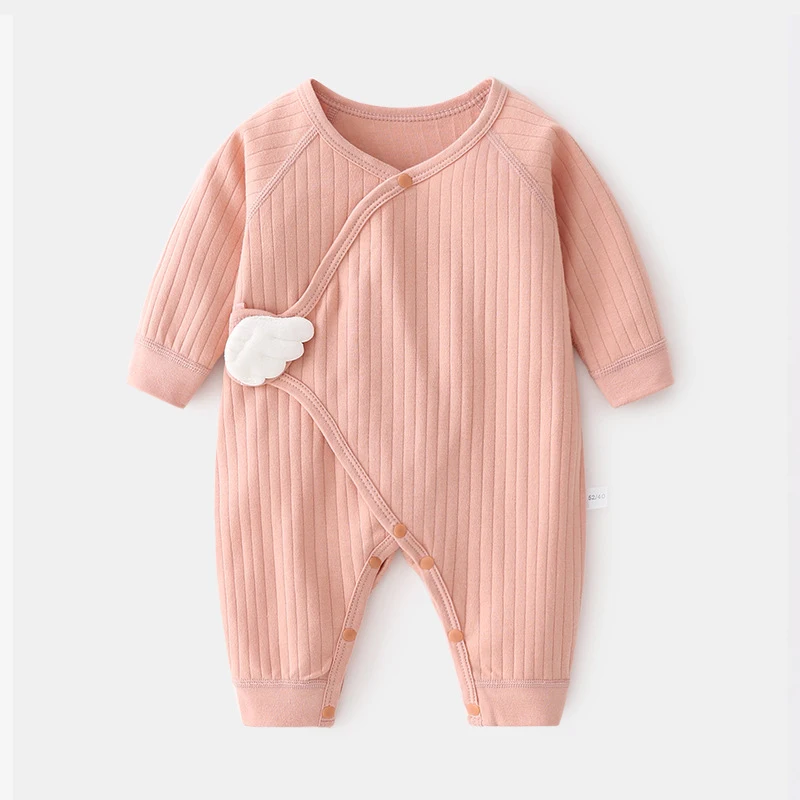 Autumn Clothes For Newborns Baby Girls Boys Wings Velcro Long Sleeve Romper Cotton Infant Pajamas Jumpsuits | Детская одежда и