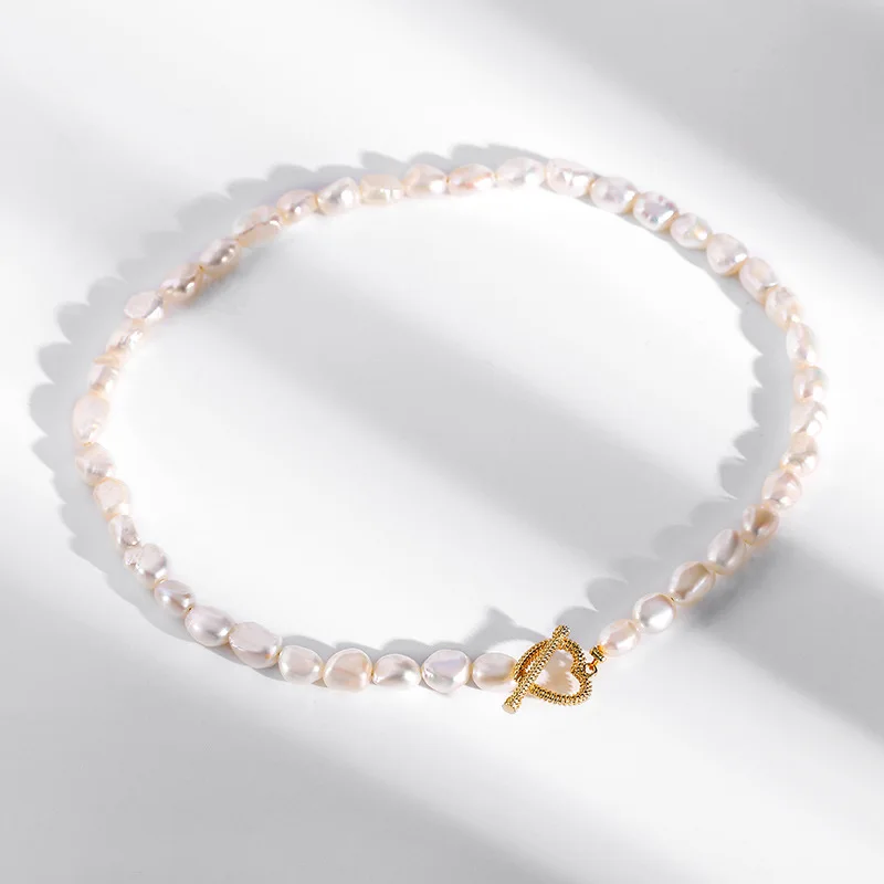 

Цепочка-чокер женская из пресноводного жемчуга, с бусинами