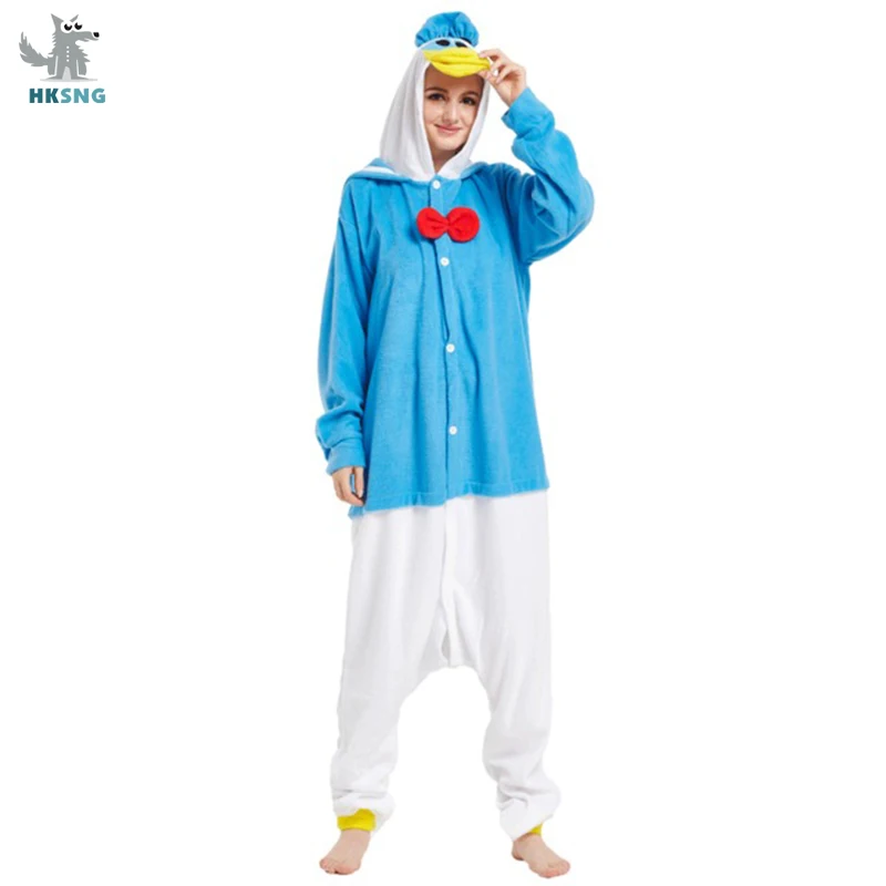 HKSNG новые костюмы для взрослых животных кигуруми Синяя Утка косплея Пижама