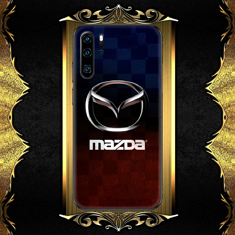 

Sports Car Mazdas Logo Phone Case For Huawei P Mate 10 20 30 40 Pro Lite Smart 2019 2021 black Funda Painting Waterproof Luxury