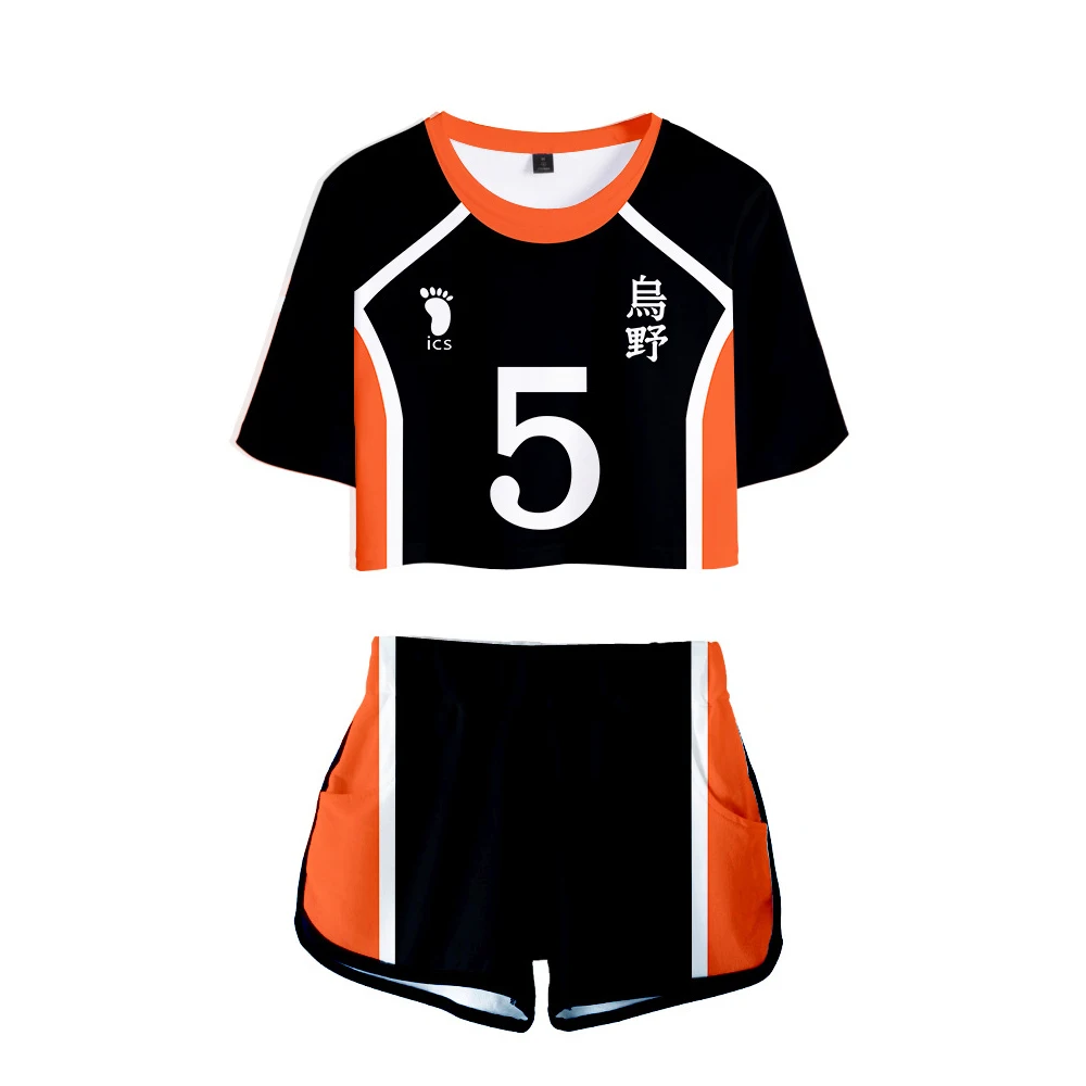 Горячая Аниме Haikyuu! Карнавальный костюм Хината шойо футболка карасуно