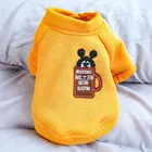 Теплая толстовка для собак, зимняя желтая одежда для маленьких собак, наряды для щенков, одежда для кошек, толстовка с капюшоном, осенняя одежда для бульдога, бишона, одежда для Мопса