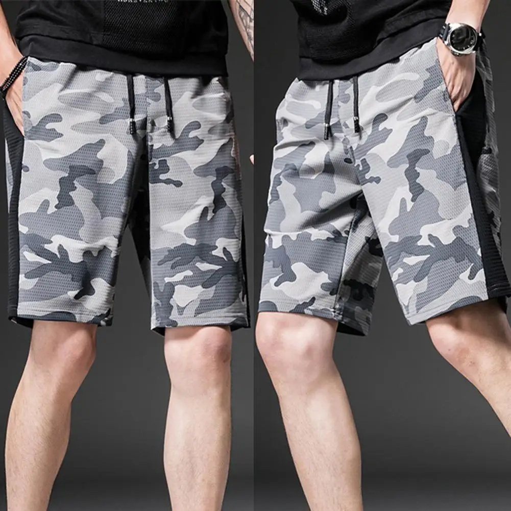 

2020 New Mens Summer Shorts Stylish Camouflage Patchwork Pockets Elastic Beach Surfing Loose Shorts