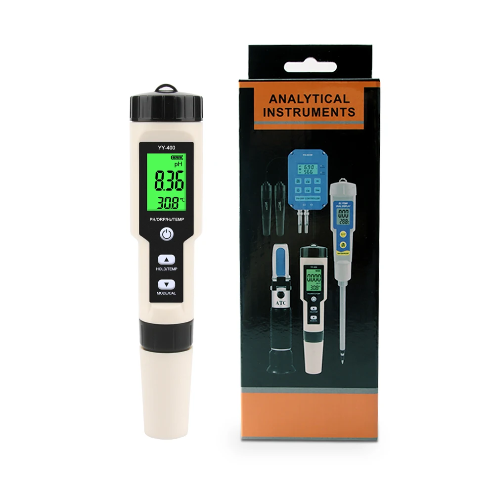 

YY-400 Hydrogen Rich Pen 4 in 1 PH/ORP/H2/TEMP Digital Tester Dydrogen Ion Concentration Tester PH Meter Water Quality Monitor