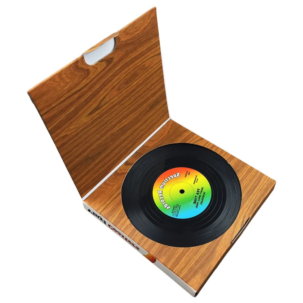 

6 Pcs Vinyl Record Table Mats Drink Coaster Table Placemat Creative Coffee Mug Cup Coasters Heat-resistant Non-slip Pads