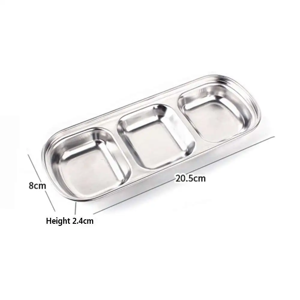 

2PCS Practical Stainless-Steel Sauce Dish Seasoning Dish Dipping Bowl Durable