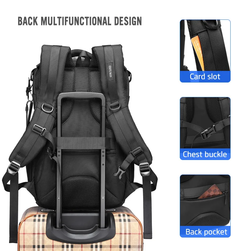 ozuko brand new multifunction backpacks men 15 6 laptop business backpack school bags waterproof large capacity travel backpack free global shipping
