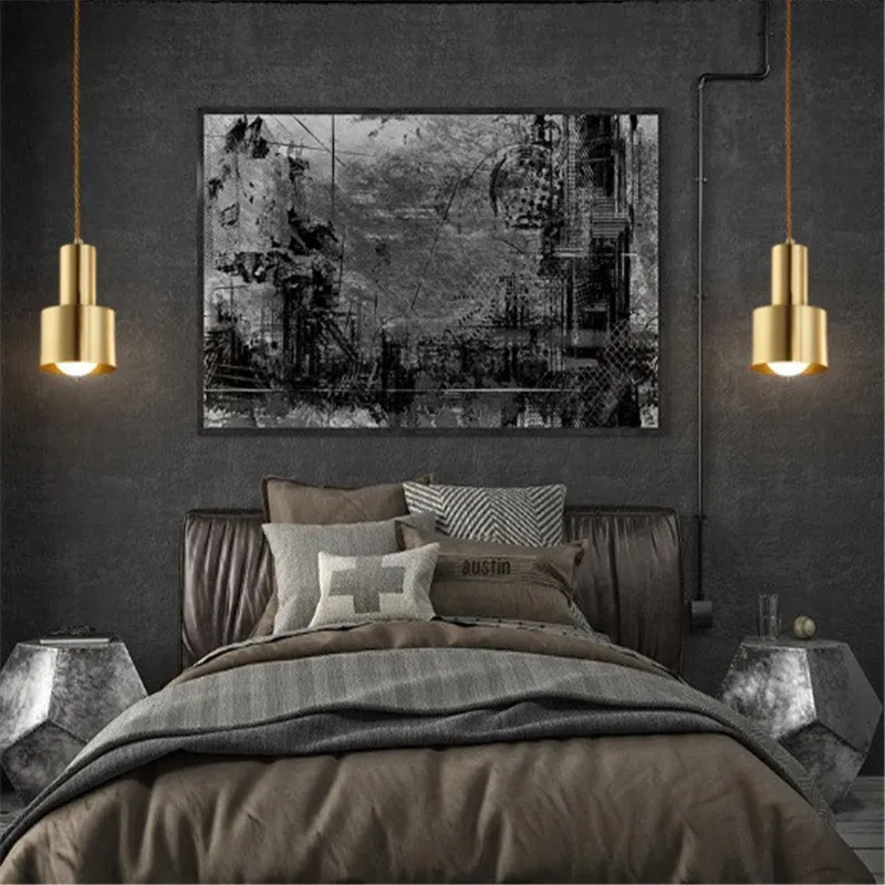 Скандинавские медные одноголовые прикроватные спальни Прихожая Столовая лампа