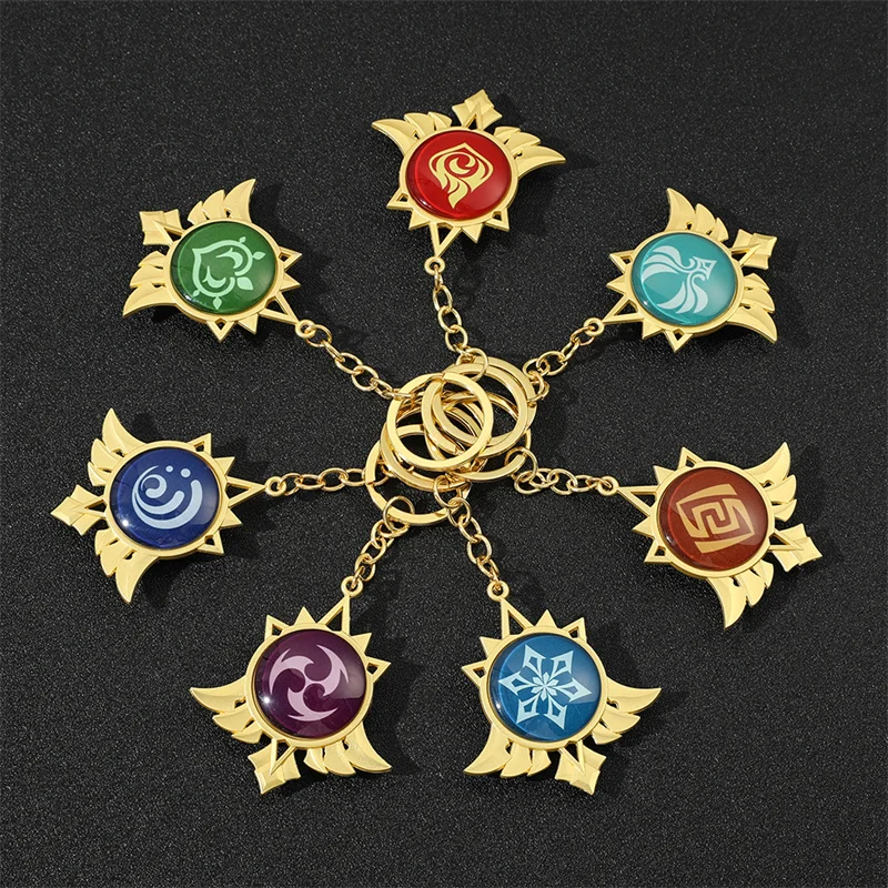Хит продаж брелок для ключей с глазами Бога Genshin God Eyes модный шнурок подвеска