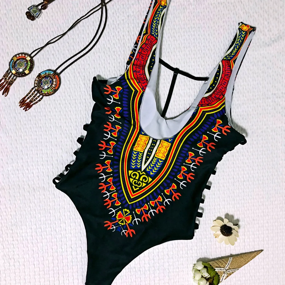 

Women Dashiki African Printing Push-Up Padded Bra Beach Bikini Thong Leopard Bikinis Sexy BiquiniSet Bather Swimming Beachwear