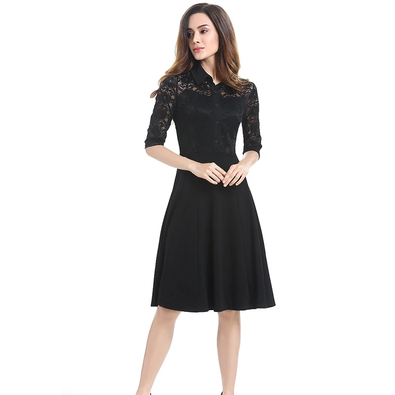 Женское кружевное платье в стиле рокабилли белое винтажное с отложным