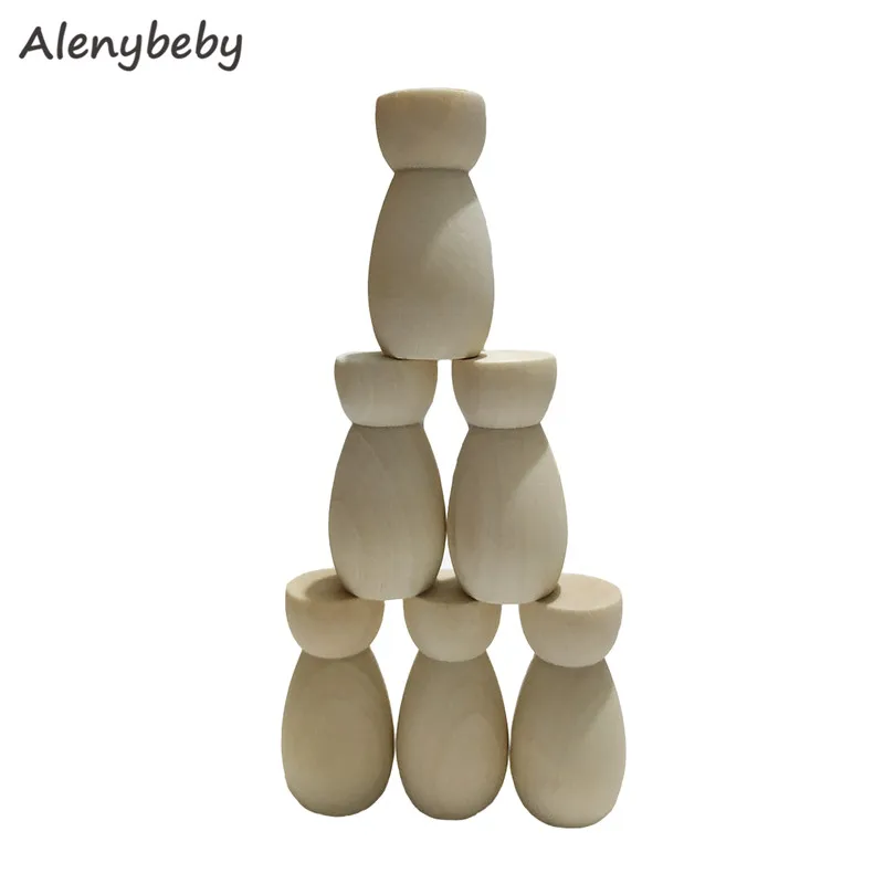 Wood Peg Dolls 40mm Flat-headed People Shape DIY Crafts Cake Wooden For Family Kid'S Printed Party Wedding Decoration | Мать и