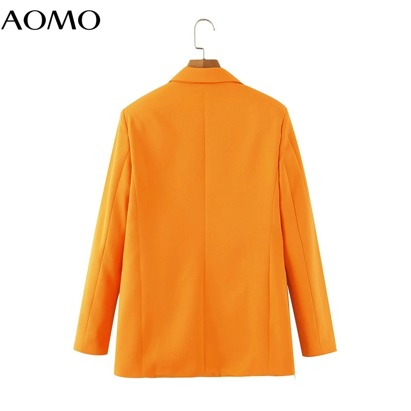 

AOMO winter women orange business blazer buttons long sleeve ladies work blazer suits SL502A