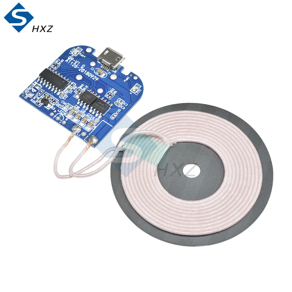 

Qi Wireless Charging Standard Receiver Charger Module For Micro USB Mobile Phone Charger Board DC 5V 2A 5W Electronic Diy