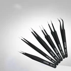 Антистатические ESD пинцеты из нержавеющей стали инструменты для технического обслуживания промышленные точные изогнутые прямые пинцеты ремонтные инструменты