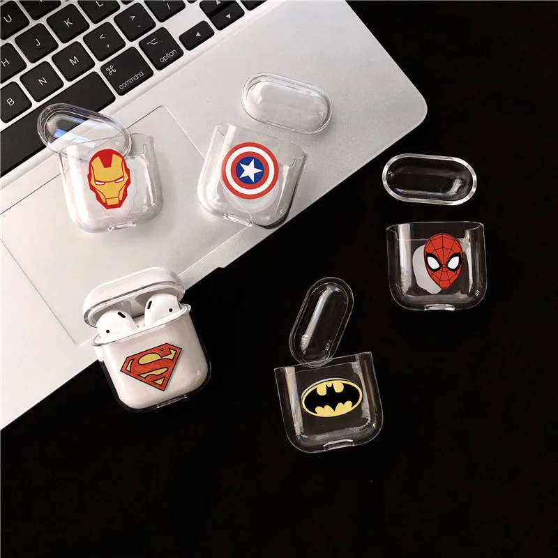 Чехол Marvel с изображением Капитана Америки, супергероя, чехол для Apple Airpods, Человека-паука, милый беспроводной Bluetooth чехол для наушников