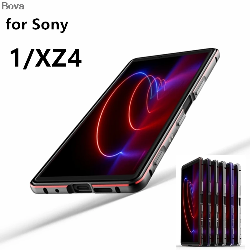 Чехол для sony Xperia 1/XZ4 Роскошный ультра тонкий алюминиевый бампер XZ4 + 2 пленки (1