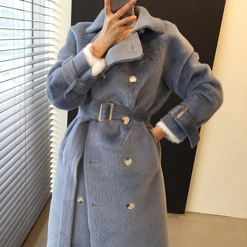 SHENGPALAE новинка 2019 Модный осенне зимний костюм с воротником однотонная ветровка на