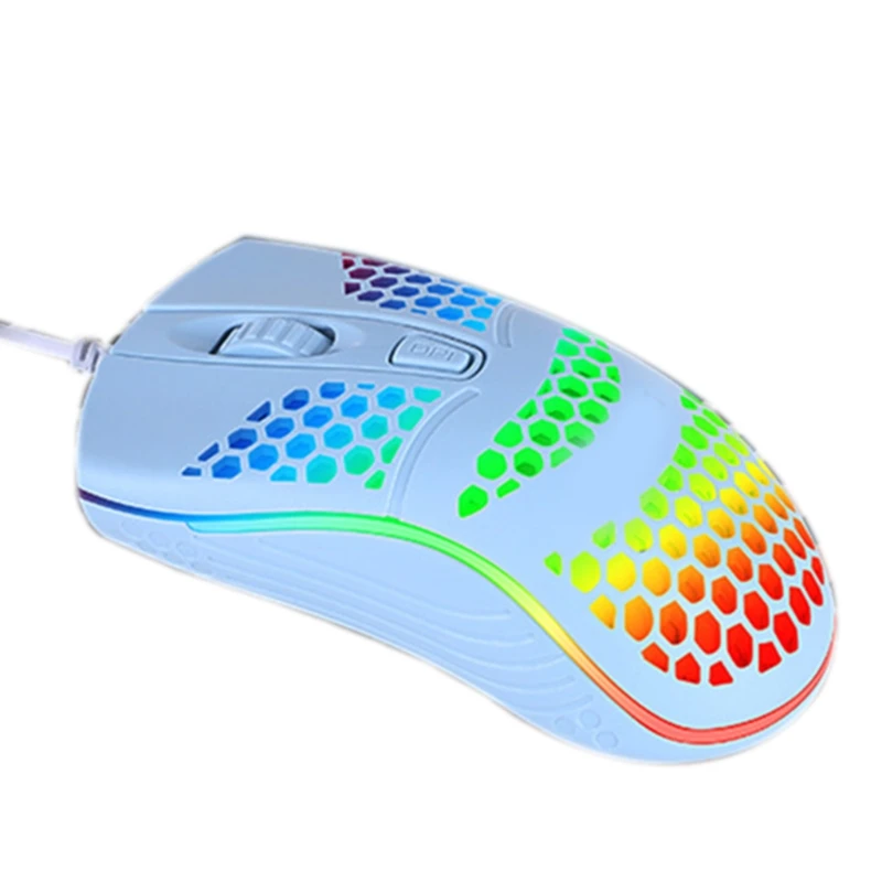 

T3EB 4 Buttons Gaming Mice with Honeycomb Shell 1600 DPI USB Wired Mouse Ergonmic Design