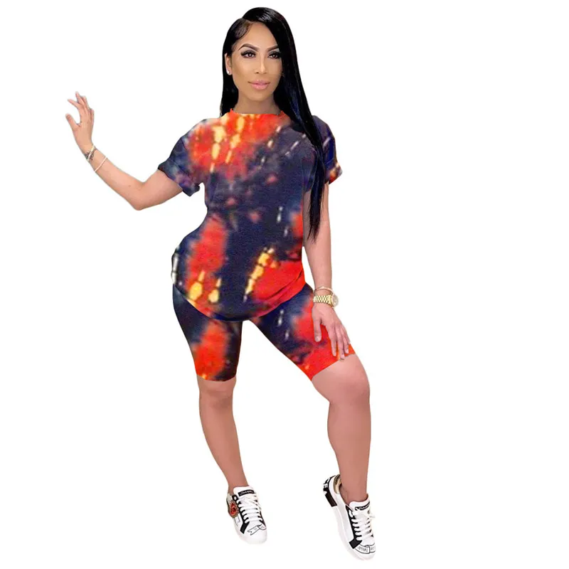 Женский комплект из двух предметов для фитнеса футболка с принтом в виде