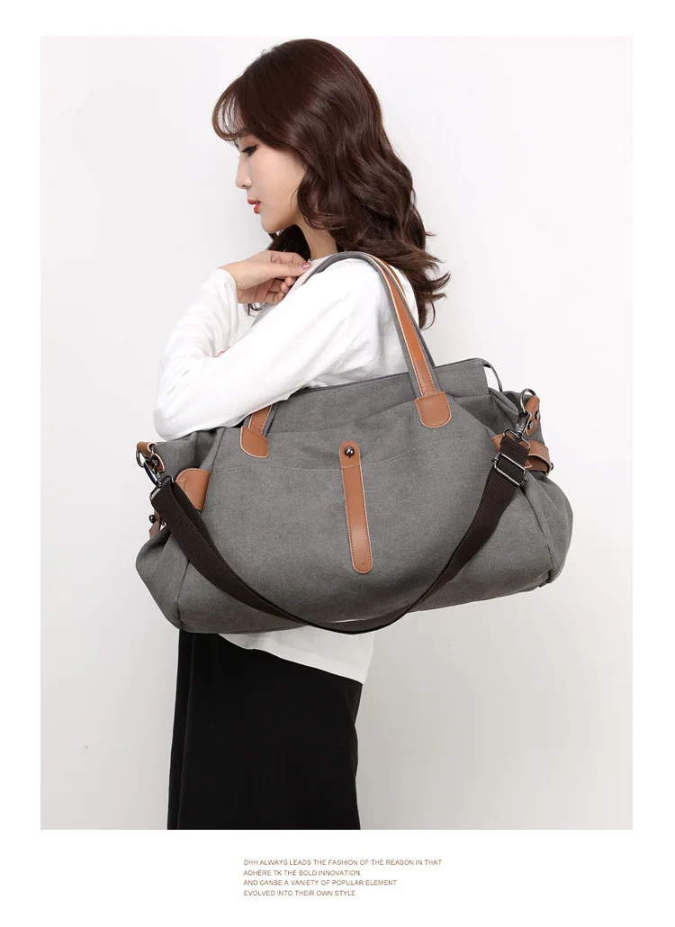 

Canvas Shoulder Bag Ladies Crossbody Bags Casual Shopping Bags bolso mujer Large Capacity Ladies Tote