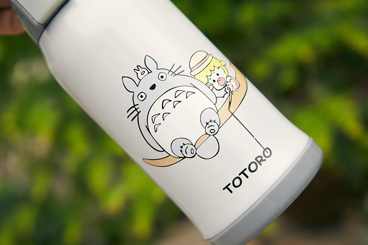 Oussirro 600 мл Totoro прекрасный термос милый детский термос с кружка с соломкой 304 термос из нержавеющей стали
