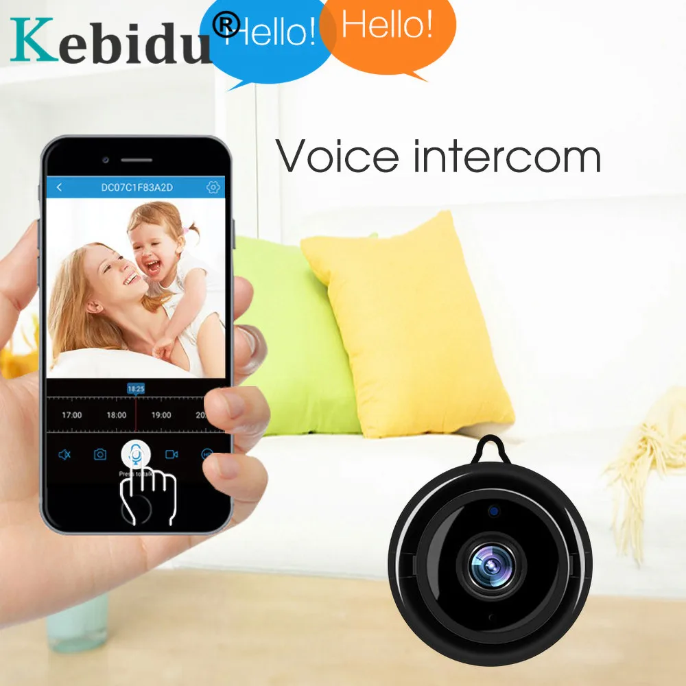 IP камера Kebidu Компактная Беспроводная с поддержкой Wi Fi 1080P|Камеры видеонаблюдения|