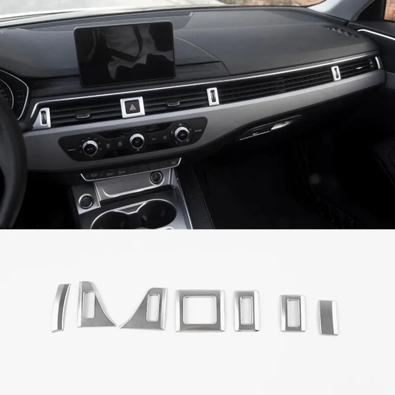 

7 шт., декоративные наклейки из нержавеющей стали для Audi A4 B9 2017