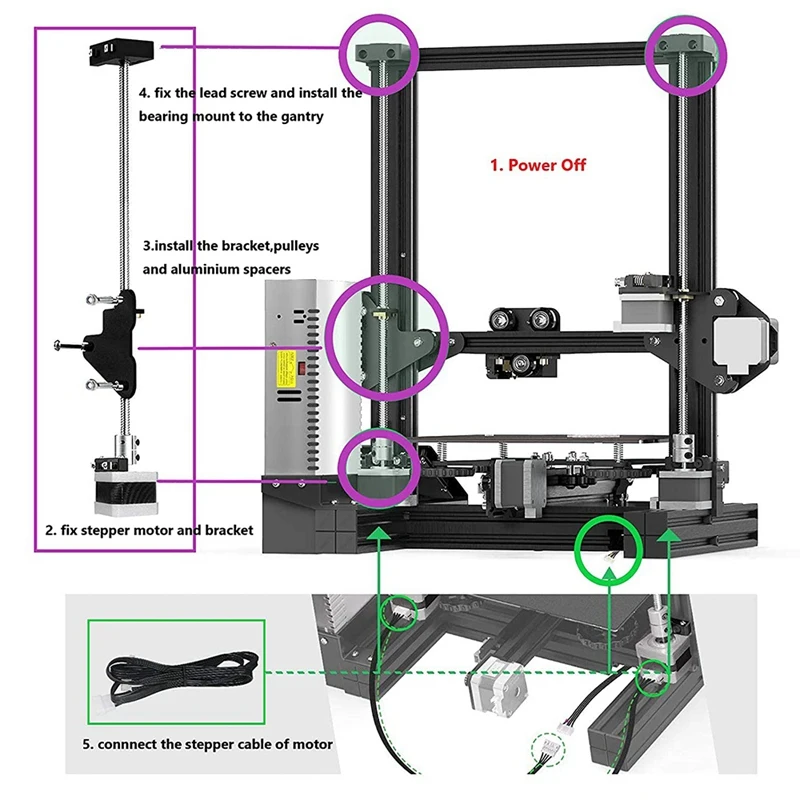 For Ender 3 Dual Z Axis Upgrade Kit with Lead Screw Stepper Motor 3D Printer Accessories Parts for Creality | Компьютеры и офис