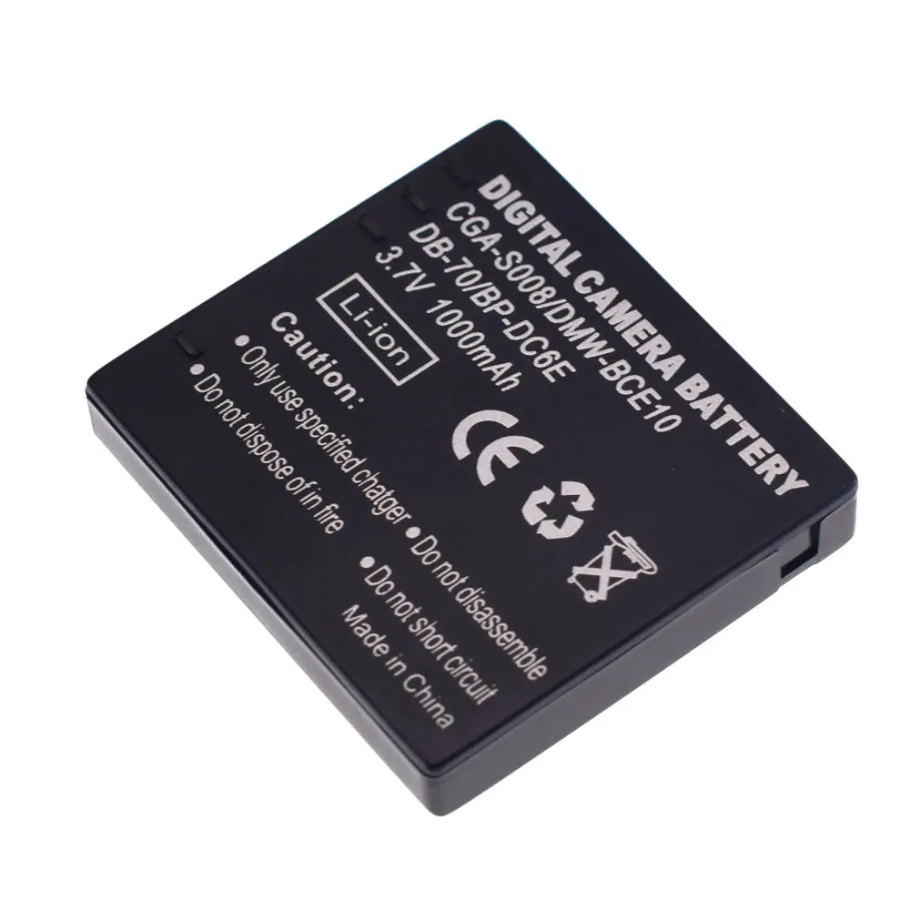 3X Li-Ion Камера Батарея для цифрового фотоаппарата PANASONIC DMW-BCE10 CGA-S008 Leica BP-DC6-E DMC-FS3 FS5 FS20