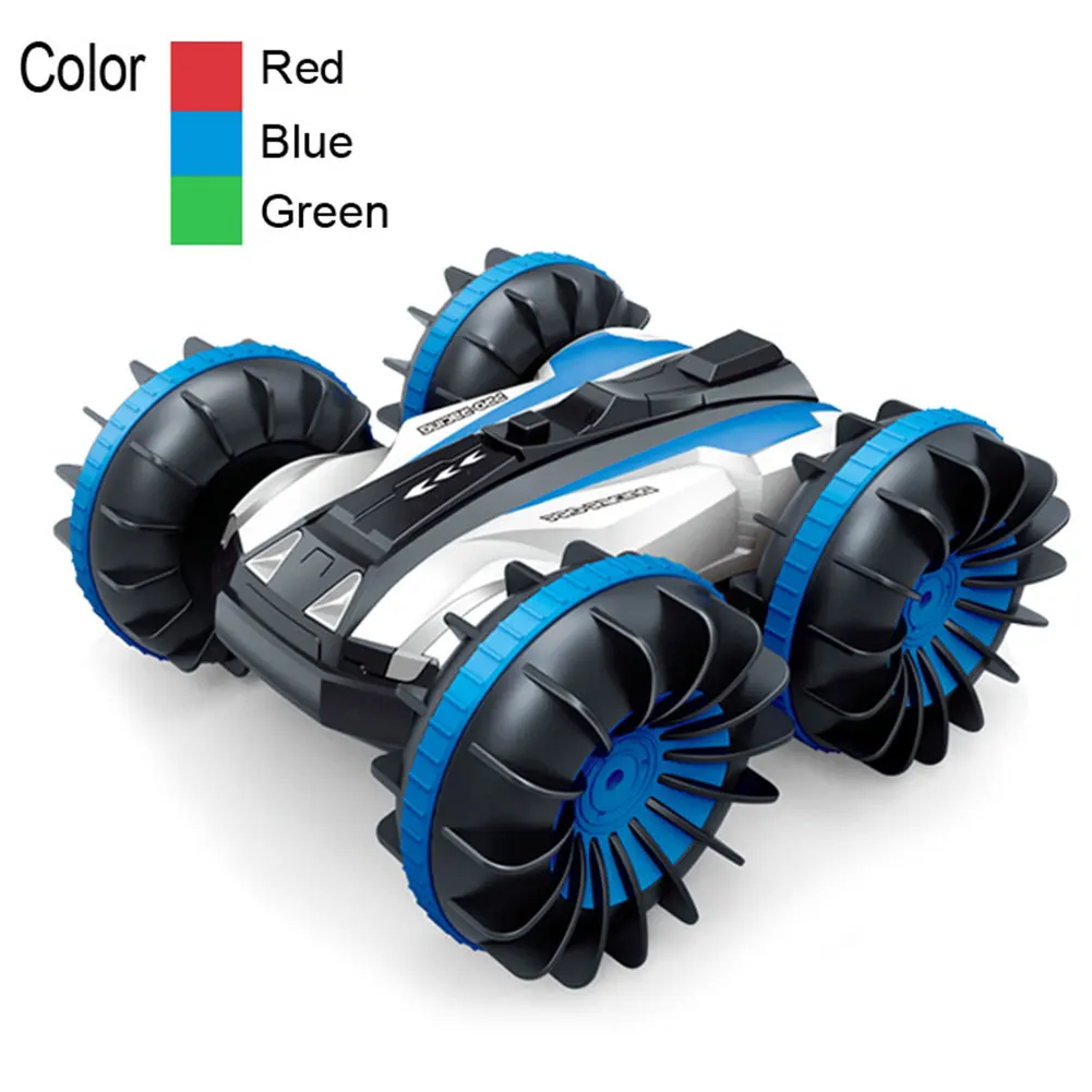 

2.4GHz 4WD 1:18 Off Road Vehicle Double-sided Stunt Remote Control Boat Waterproof RC Car Gift Racing Track Kids Amphibious Toy