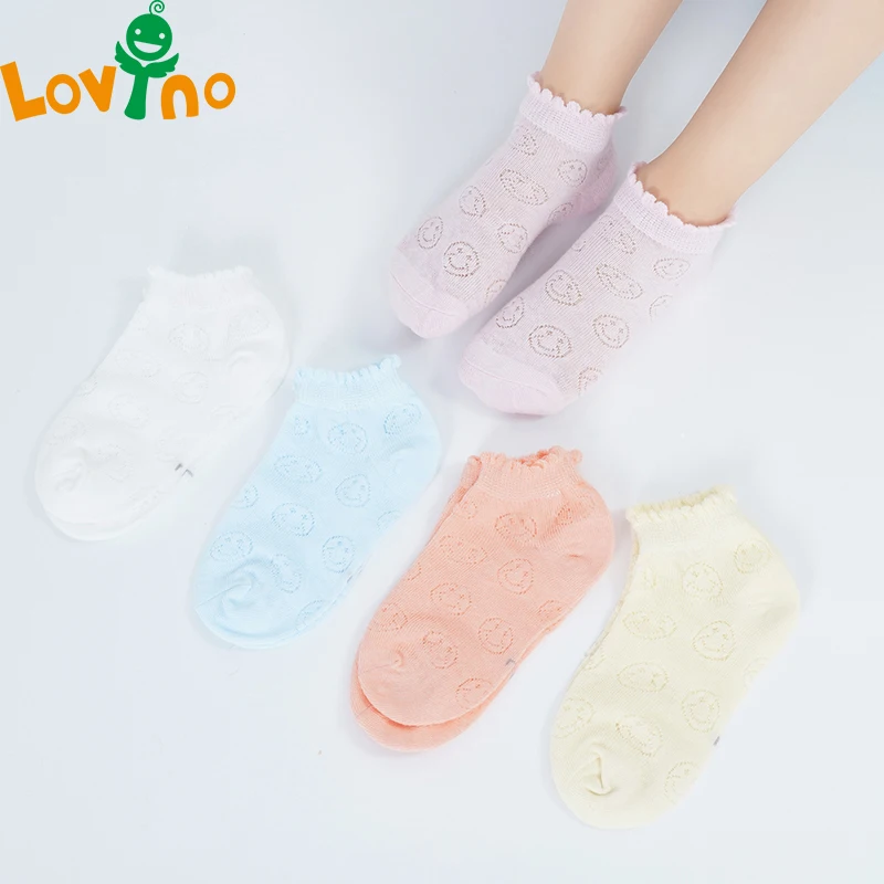 5Pairs/Lot Cute Kids Socks Breathable Mesh Short Socks Spring Summer Children Boys Girls Ankle Socks