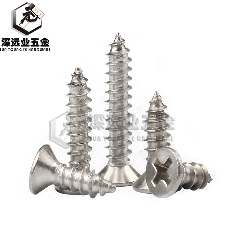 100pcs M1 M1.2 M1.4 M1.5 M1.7 304 Stainless Steel Cross Recessed Flat Head Countersunk Self-tapping Phillips Wood Screws | Обустройство