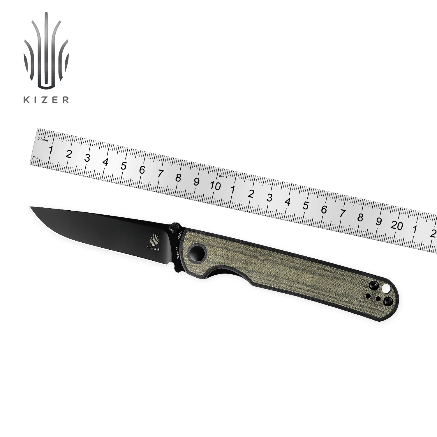 Kizer EDC Folding Knife Rapids V3594C2 Survival Pocket Knife G10 + Micarta Handle 2021 New 154CM Steel Outdoor Camping Tool