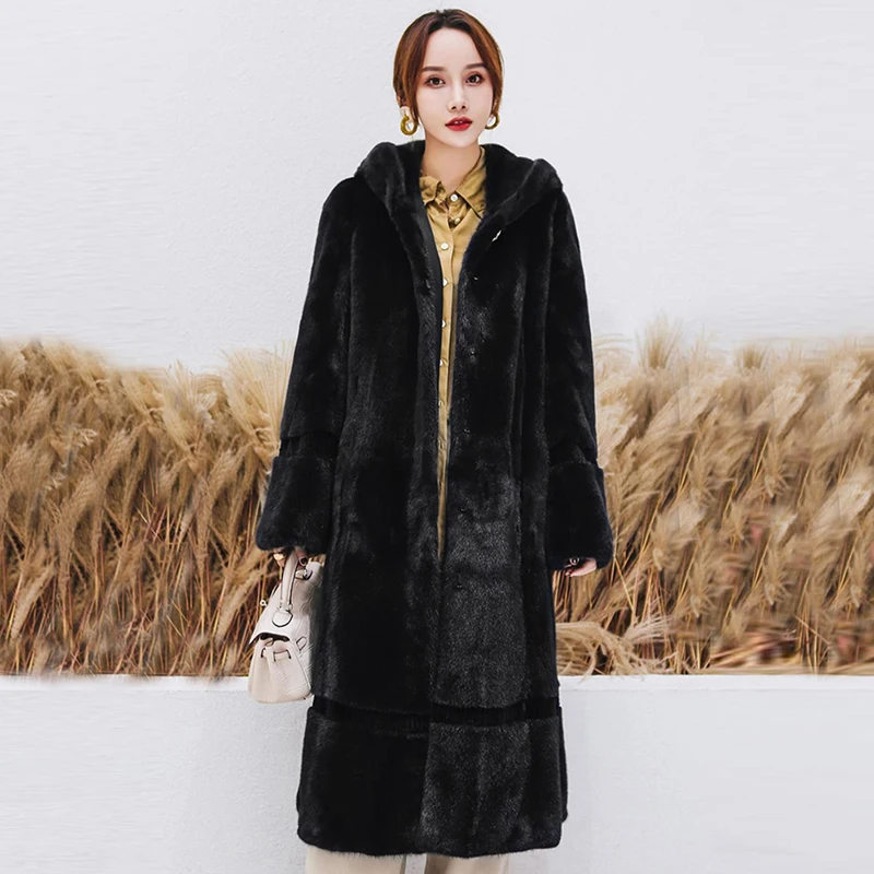 Новинка 2020 одежда с вырезом женское длинное бархатное модное приталенное пальто