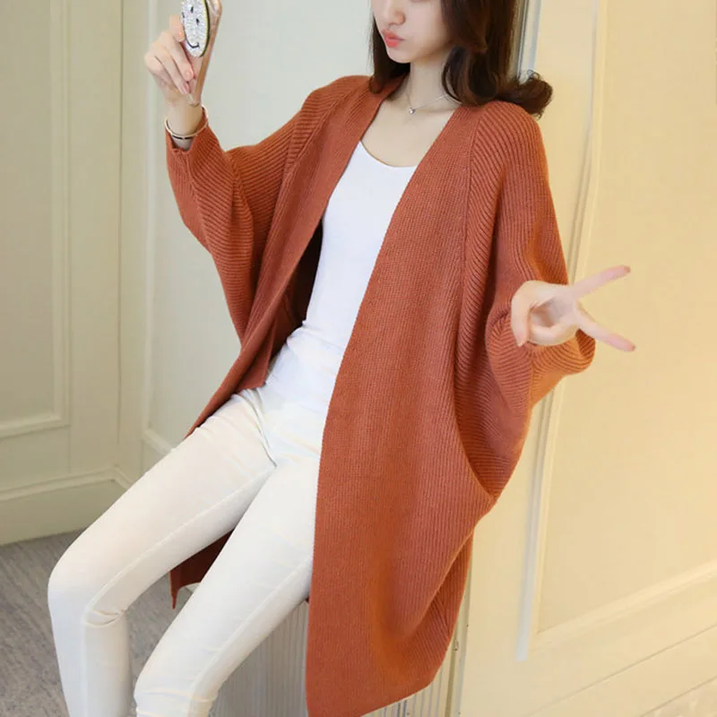 

New Style Casual Spring Autumn High Quality Women Knitted Cardigan Female Elegant Pocket Outerwear Solid Sweater Open Stitch