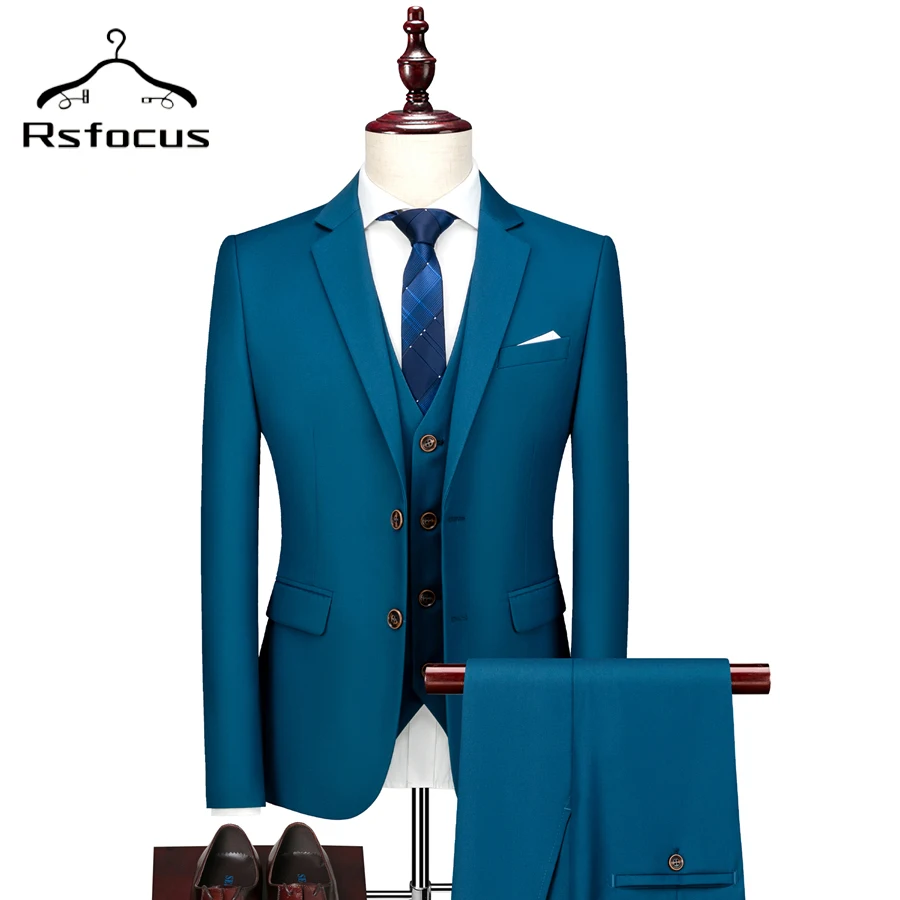 

Rsfocus 2020 черный, белый, бордовый, голубой, красный, желтый Свадебный костюм для мужчин 3 предмета эксклюзивные деловые костюмы 5XL 6XL TZ100