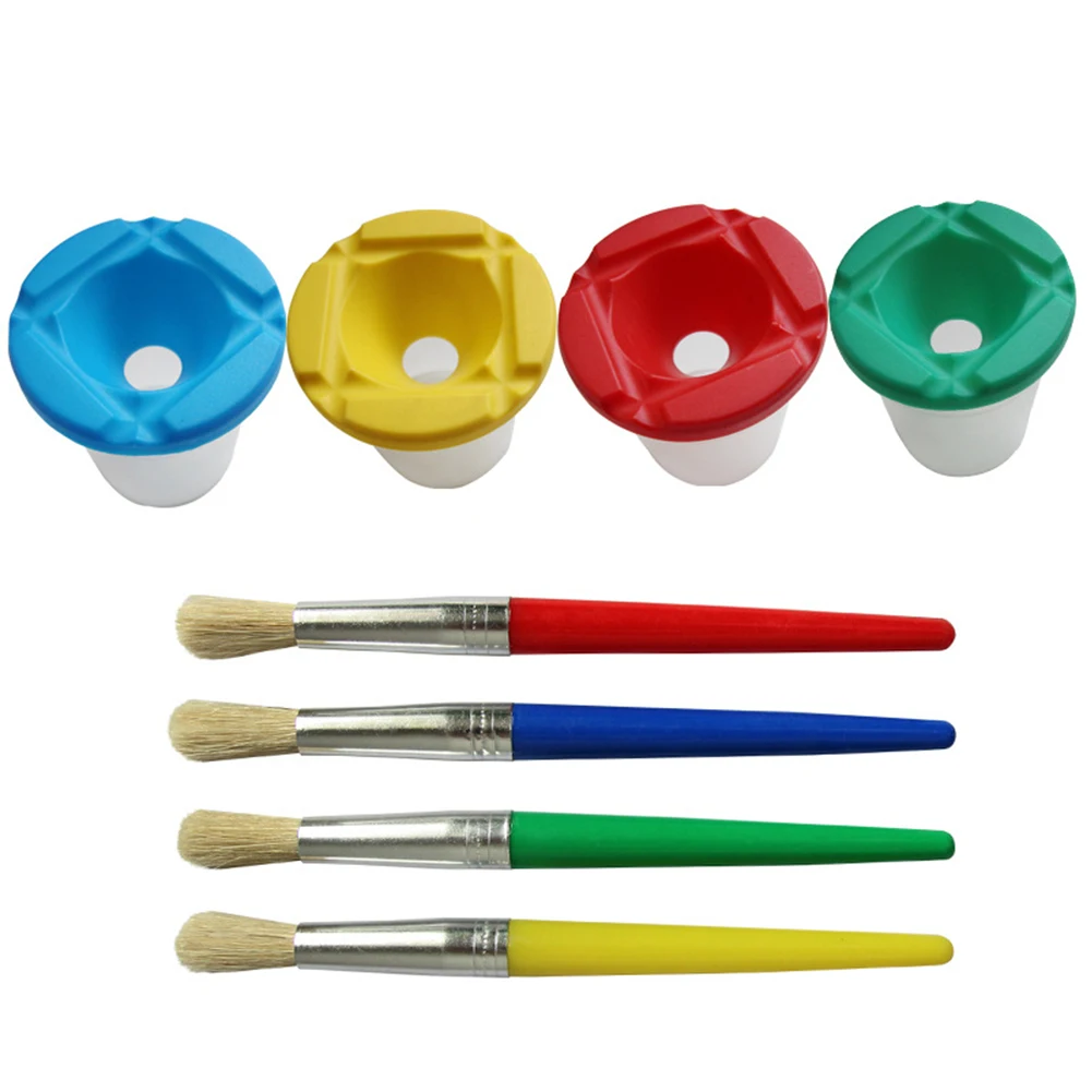 

Paint Brush Home Or School Plastic Handle Portable Oil Painting Artist Painting Practice Colorful Art Supplies For Beginner Kids