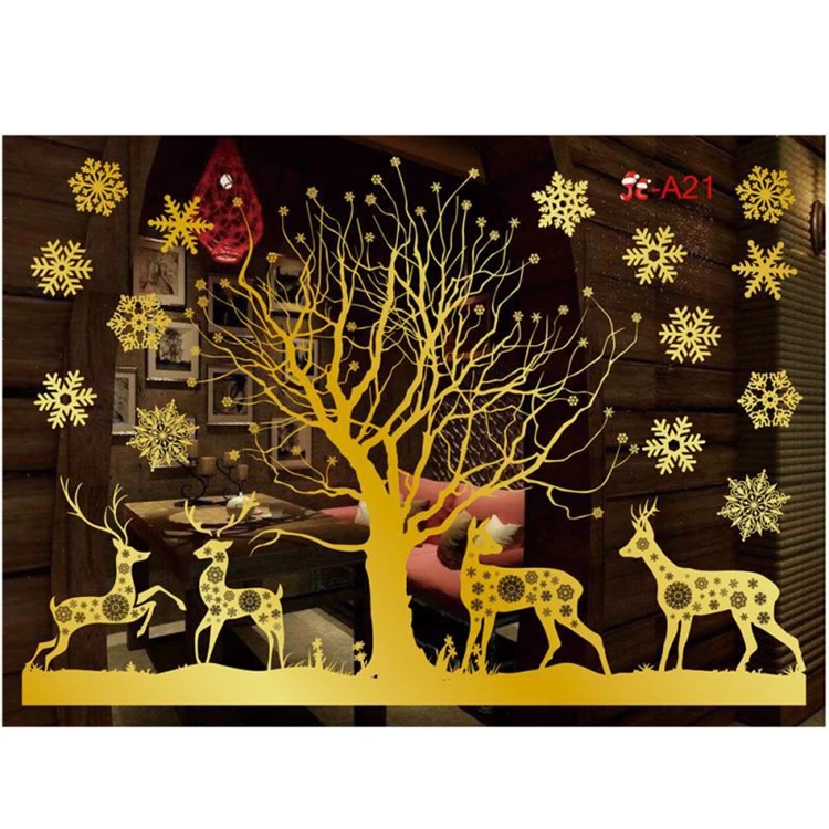 Taoup Merry новогодние наклейки на окно Noel Снежинка Санта-Клаус рождественские наклейки на стену украшения Рождественские украшения для дома