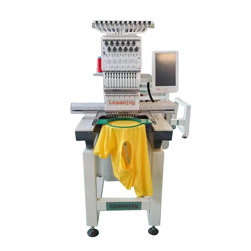 high speed 12 neddles industrial colthes and cap embroidery machine multi function one head embroidery machine