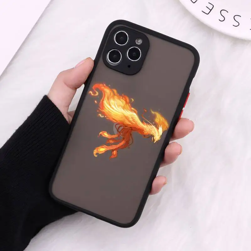 

Chinese Phoenix Lucky Bird Phone Cases Matte For iPhone 12 Mini 11 Pro XR XS Max 7 8 Plus X Hard PC Back Cover