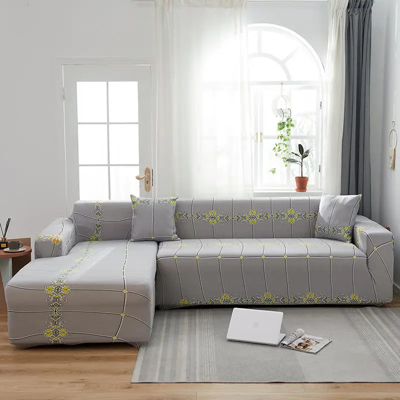 

Эластичный чехол для углового дивана с цветочным принтом, эластичное покрытие для углового дивана, чехол для гостиной