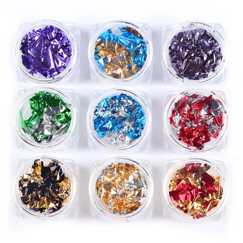 RIKONKA 1 набор золотых серебристых фиолетовых цветных Фольга для ногтей