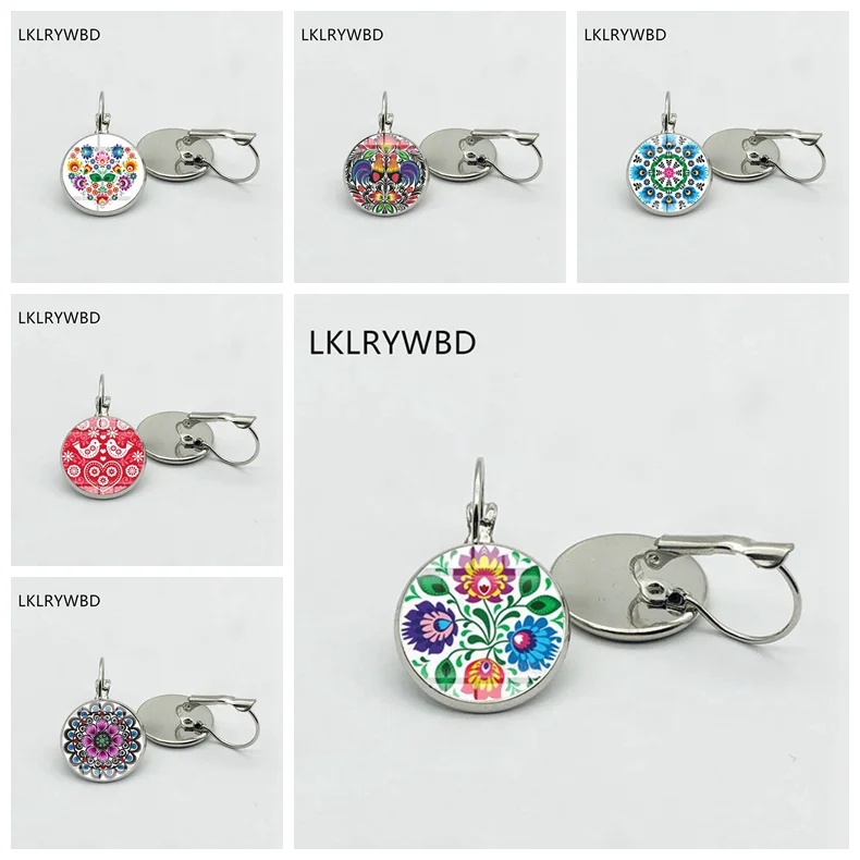 Богемные серьги с узором в виде птиц серебряные бронзовые стеклянные подвеской