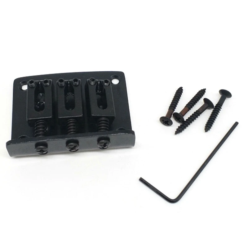 

2 Set Bridge Tailpiece Pull String Tail Guitar Bridge Tail for 3 String Cigar Box Guitar Replacement, Gold & Black